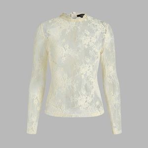 ISO Cider Floral Lace Mesh Top